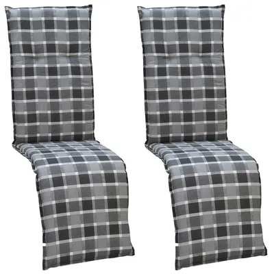 Produktbild von NYVI Auflage Barcelona für Relaxliegen / Relaxstühle 171x50 cm 2er Set Grau / Anthrazit Karo - Liegenauflage mit Komfortschaumkern und Bezug - Sitzpolster für Gartenliegen & Relaxsessel