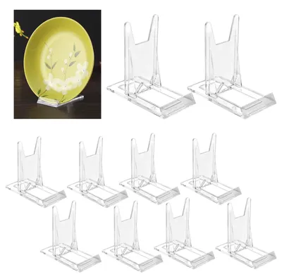 Produktbild von Acryl Tellerständer - Verstellbarer Kunststoff Aufsteller - Für Bilder, CD und Spielkonsolen - 10 Stück