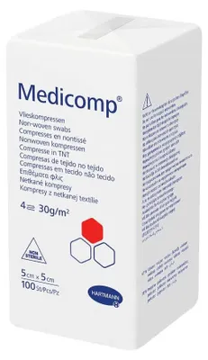 Image de Compresses non tissées non stériles Hartmann Medicomp® - 100 pièces - 5 x 5 cm | Paquet (100 pièces)
