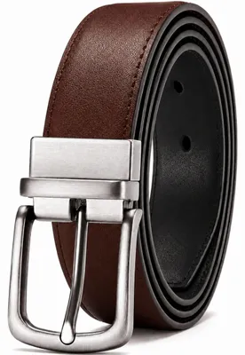 Productafbeelding van Riem Heren - Omkeerbaar in Bruin & Zwart - Verstelbaar - Broekriem - 110 CM - Zwart