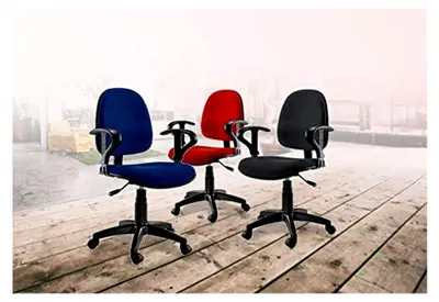 Produktbild von Grauer Bürostuhl mit verstellbarer Rückenlehne, Lendenwirbelstütze, Armlehnen, Sitzhöhe 33-44 cm