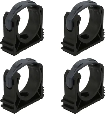 Produktbild von HAF 4x PVC Rohrschelle 50mm aus Kunststoff | Rohrklemme mit Verschlussbügel | Rohrhalter für PVC Rohr mit 50mm Außendurchmesser und Poolverrohrung