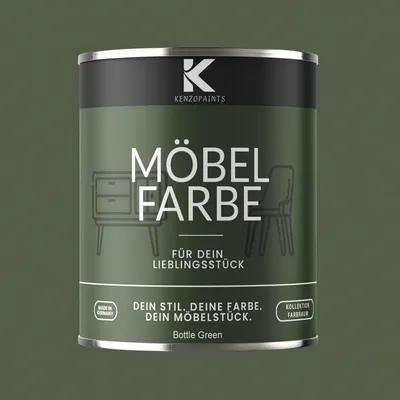 Produktbild von Kenzopaints 750ml Möbelfarbe Möbellack Buntlack Farbraum - Bottle Green