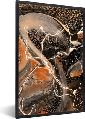 Produktbild von MuchoWow® Gerahmtes Poster Malen - Abstrakt - Acrylguss 60x90 cm - Poster mit Schwarzem Bilderrahmen Wandposter Rahmen Foto Bilder - Kunst