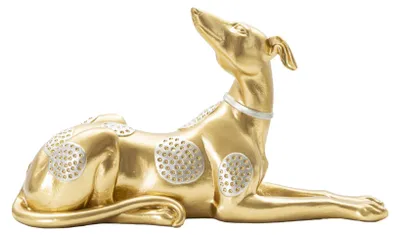 Produktbild von Mauro Ferretti Hundeskulptur 32,2x9,5x18,3 cm gold silber