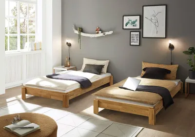 Produktbild von Stapelbett 90x200cm 'Dubi' Wildeiche massiv