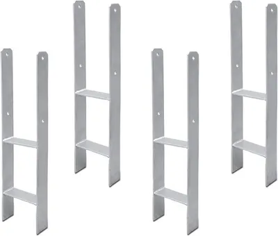 Produktbild von SWANEW H-Anker Pfostenträger verzinkt Pfostenanker Zaunträger feuerverz-121mm-4 Stück
