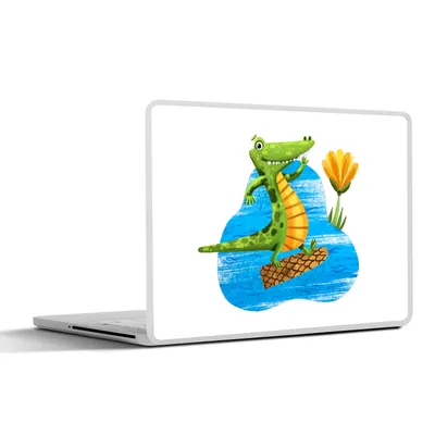 Produktbild von MuchoWow® Laptop Aufkleber Sticker Cover Krokodil - Wasser - Dschungel 25x18 cm - Laptop-Deko