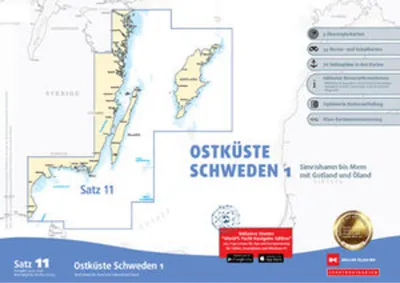 Produktbild von Sportbootkarten Satz 11: Ostküste Schweden 1 (Ausgabe 2025/2026)