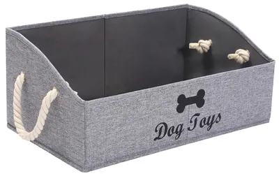 Image de Omgoods - Boîtes de rangement pour jouets pour chiens - Organisateur pliable avec poignée en corde de coton
