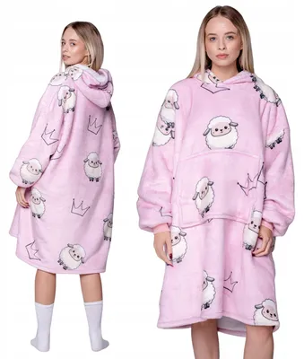 Produktbild von Oversize Deckenpullover XXL - Kuscheldecke mit Ärmeln - Fleece Schaf Schäfchen