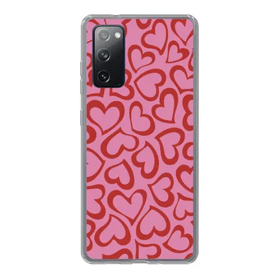 Produktbild von MuchoWow® Handyhülle Schutzhülle Hülle für Samsung Galaxy S20 FE Eine Illustration der Tapete mit roten Herzen Silikon Softcase Handy Hülle - Abdeckung