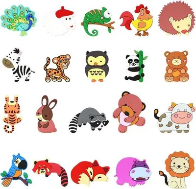 Immagine prodotto di Magneti da frigo per bambini con animali dei cartoni animati, 20 pezzi