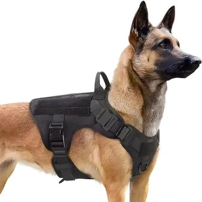 Image de Gilet de sécurité pour chien - Promenade en toute sécurité - Avec poignée, sans rallonge - Taille L - Noir