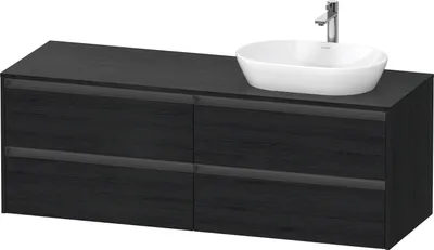 Produktbild von Duravit Ketho.2 Wastafelonderkast 160x55x56,8 cm Mat Eiken (zwart)