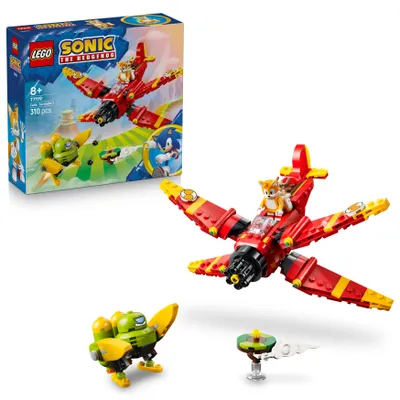 Produktbild von LEGO Sonic the Hedgehog Tails‘ Tornado-1 - Spielzeugflieger - Tails Minifigur, Badnik Figur & Chaos Emerald aus dem Videospiel - Gamer Geschenk für Jungen & Mädchen ab 8 Jahren - 77119