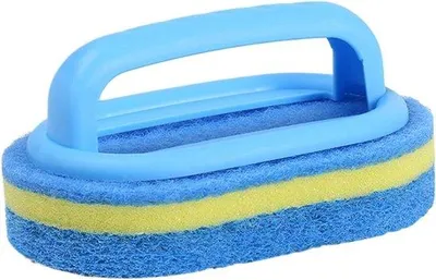 Productafbeelding van Afwasborstel met Handvat - Schrobber Spons - Badkamer Reinigen - Geurbestendig Schuurkussen - 16 x 95 x 75 cm - Blauw