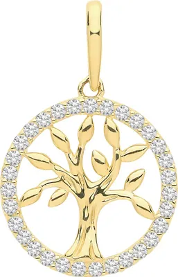 Image de Pendentif Arbre de Vie Femme Or 375/1000 avec Oxyde de Zirconium - 19mm*12mm; TRS28197