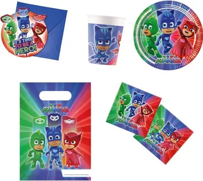 Produktbild von PJ Masks Pyjamahelden Partyset zum Kinergeburtstag