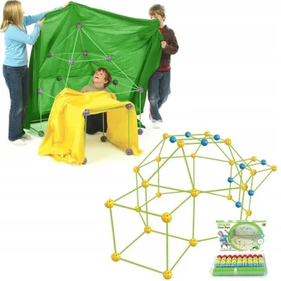 Immagine prodotto di Set Costruzioni Forte 3D Per Bambini 87 Pezzi Per Creare Più Volte Strutture Spaziali E Stimolare Fantasia E Creatività