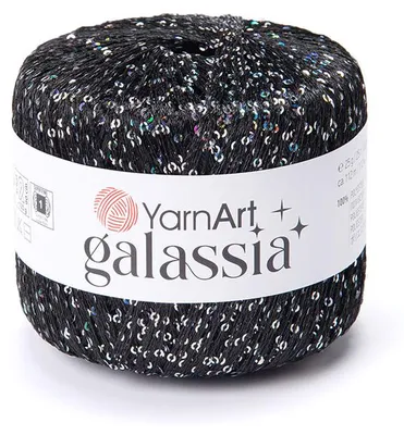 Produktbild von YarnArt Galassia Pailletten-Garn 5805 Schwarz-Silber 25g
