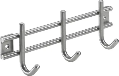 Produktbild von Hettich Garderobenleiste 3 Haken 22,0 x 8,5 x 5,5 cm Edelstahl