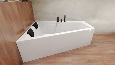 Produktbild von BADLAND Eckbadewanne Rechteck Badewanne INTIMAS LINKS 150x85 mit Ablaufgarnitur und Füßen + 1 Badkissen | BADLAND INTIMAS