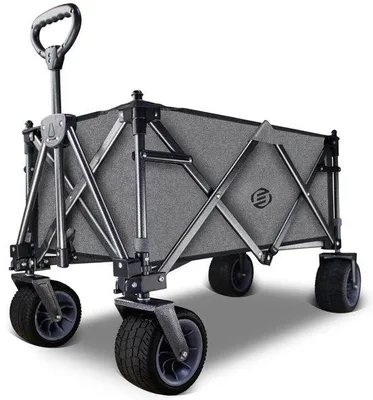 Image de Chariot de plage pliable avec roues pivotantes et plusieurs réglages