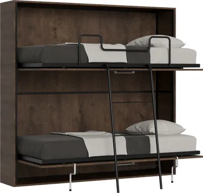 Produktbild von ITAMOBY - Schrankbett Kando Etagenbett 2 Schlafplätze horizontal Nussbaum