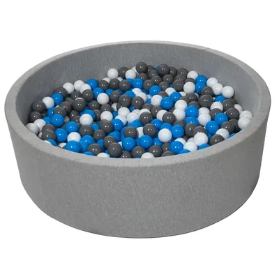 Produktbild von Bällebad für Kinder, Durchmesser ca. 125 cm + 900 Bälle weiß, blau, grau