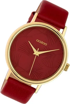 Produktbild von Oozoo Damen Lederarmband Uhr Timepieces weinrot C10393 Analog Quarzuhr UOC10393