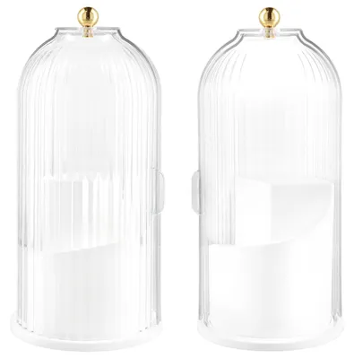 Produktbild von Drehbarer Make-up Organizer - 3 Fächer - Kosmetik Organizer - Make-up Pinselhalter - Deckel - Langlebiges Kunststoff