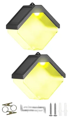 Image de Appliques murales solaires cubiques RGB étanches pour terrasse, lot de 2, 10 cm