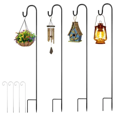 Image de Crochets de jardin, 100 cm, métal - Lot de 4 avec étiquettes pour plantes