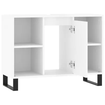 Produktbild von "SALE 2026" Badschrank Hochglanz-Weiß 80x33x60 cm Holzwerkstoff - Spiegelschränke DE3501552