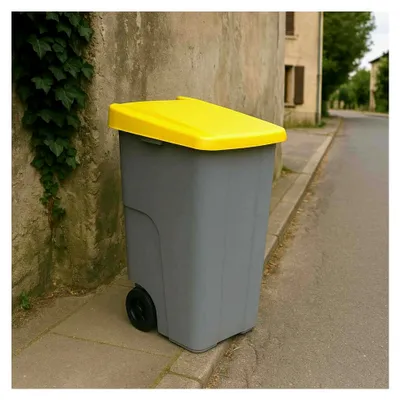 Produktbild von Recyclingbehälter, 110 Liter, geschlossen, Gelb, 88 x 57 x 42 cm
