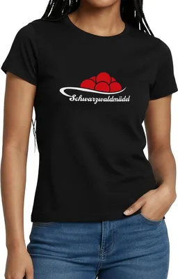 Produktbild von Spreadshirt Schwarzwald Bollenhut Für Schwarzwaldmädel Frauen T-Shirt, M, Schwarz