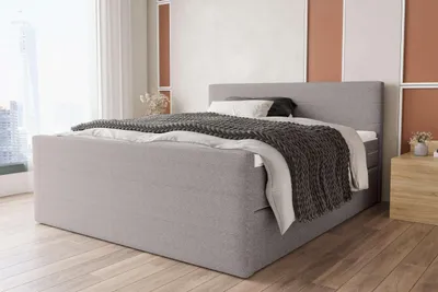 Produktbild von 99rooms Phönix Plus Boxspringbett 180x200 cm Webstoff MALMO_NEW Hellgrau Bonell-Federung