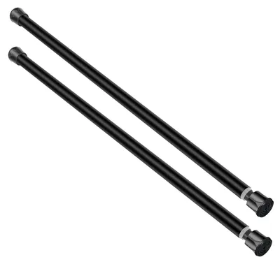 Spannstange 12–20 Zoll, 2er-Set, schwarz, legierter Stahl, für Duschvorhang