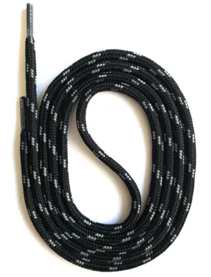 Produktbild von SNORS Sicherheitssenkel rund - SCHWARZ / GRAU - 5mm - 135cm