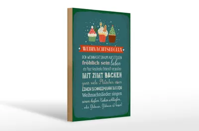 Produktbild von Holzschild Spruch 20x30cm Weihnachtsregeln
