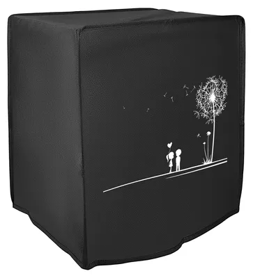 Produktbild von kwmobile Hülle kompatibel mit Ninja Air Fryer MAX (5,2L) Schutzhülle - Heißluft Fritteuse Abdeckhaube Case - in Weiß Schwarz Pusteblume Love