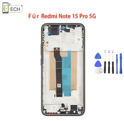 Produktbild von Original Xiaomi Redmi Note 15 Pro 5G 25080RABDG LCD Display mit Rahmen Bildschirm