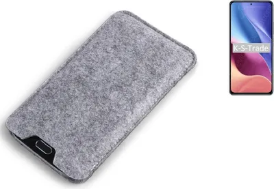 Produktbild von K-S-Trade Filz Handyhülle kompatibel mit Xiaomi Redmi K40 Pro+ Schutzhülle Filztasche Filz Tasche Case Sleeve Handy Hülle Filzhülle grau