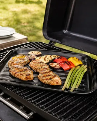 Produktbild von Perforierte Grillschale für Fleisch, Gemüse und Würstchen – Antihaftbeschichtung – KAMILLE