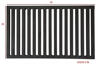 Immagine prodotto di Griglia per camino in acciaio 43x25 cm, spessore 16 mm – per cenere, legna e forno.