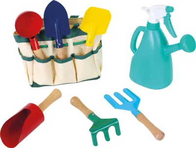 Produktbild von Small Foot 1710 Garten-Tasche mit Gartenwerkzeug, bunt, 8-teilig (1 Set)