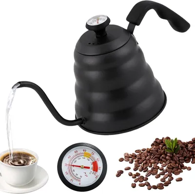 Image de Bouilloire Zwanenhals, 1200 ml, en acier inoxydable, avec thermomètre