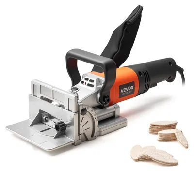 Produktbild von VEVOR Flachfräser, 5,9 Ampere, Drehzahl 11.600 U/min, Gewindemesser mit Hartmetall-Sägeblatt und Staubfänger, geeignet für die Holzverarbeitung