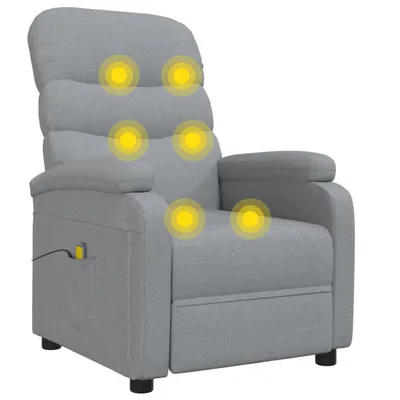 Immagine prodotto di vidaXL Sedia da massaggio in tessuto grigio chiaro
